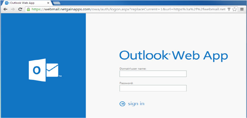 web-mail trovato in Outlook